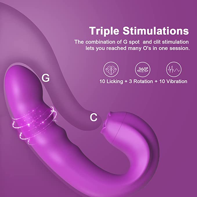 G-spot Nipples Clit Tongue Licking Vibration Purple