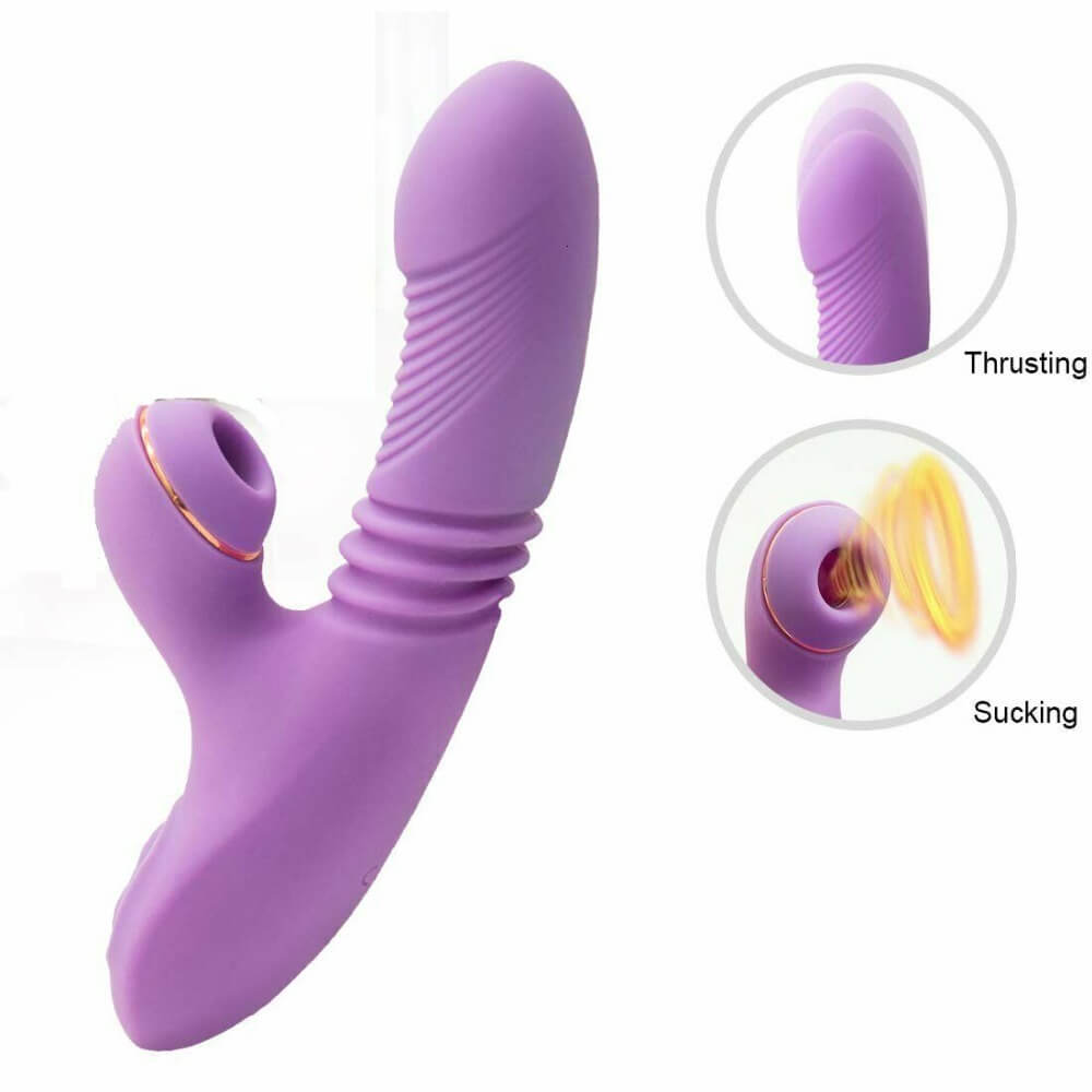 7-frequency Automatic Sucking Telescopic Vibrator Purple