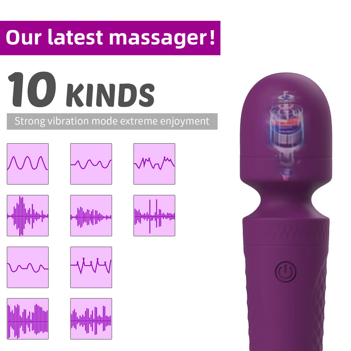 Multi-frequency Mute Av Vibrator Purple