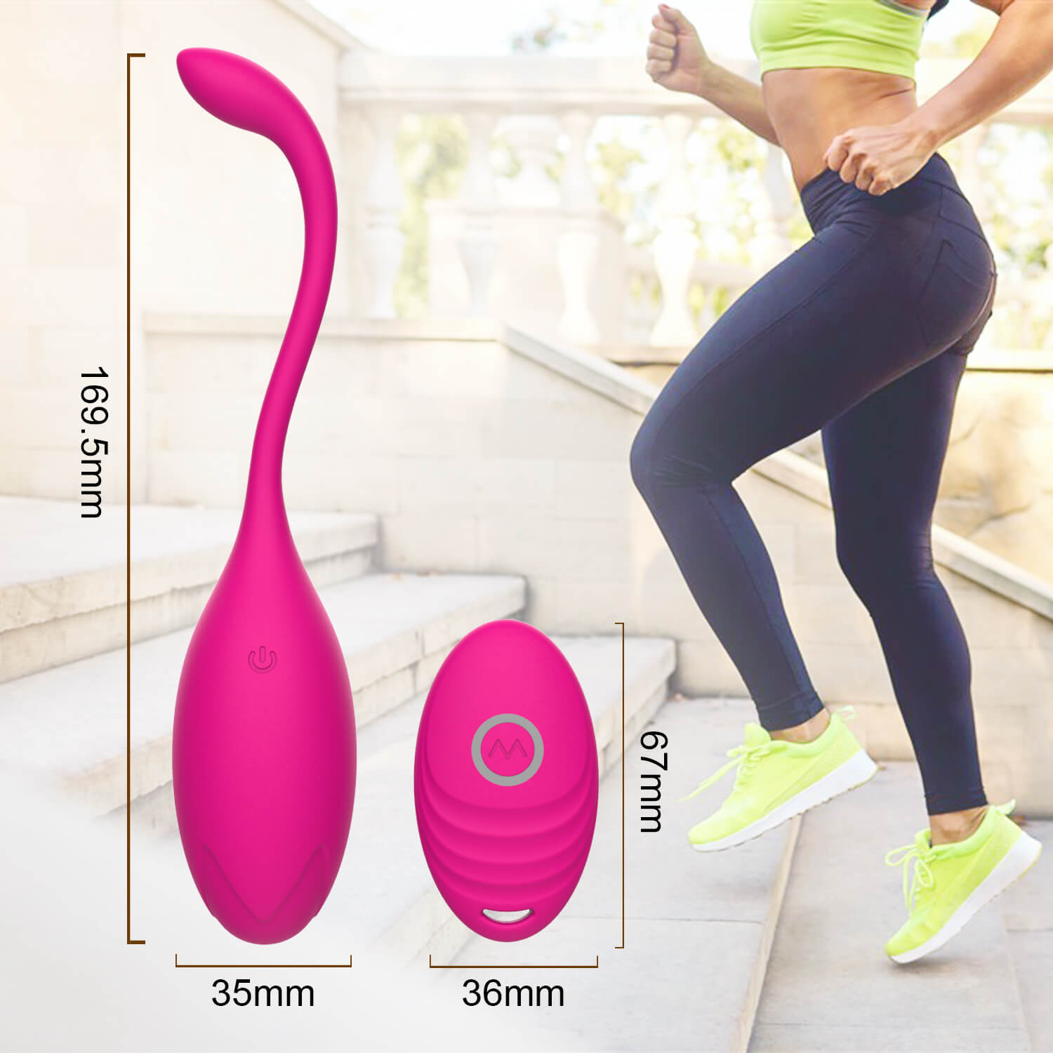 Remote Control Vibrating Egg Massager Rose