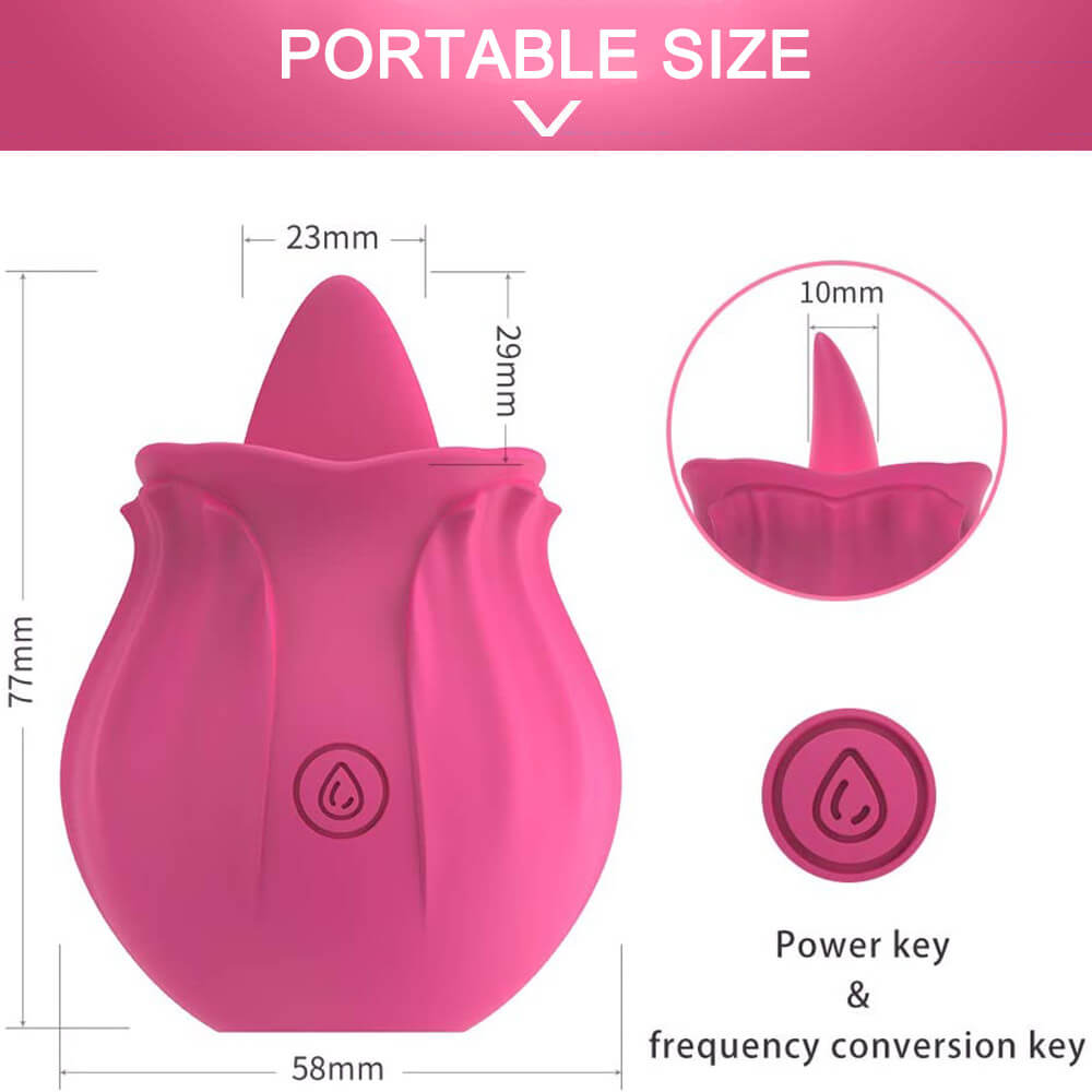 Rose Artificial Tongue Clitoral Vibration Masturbator