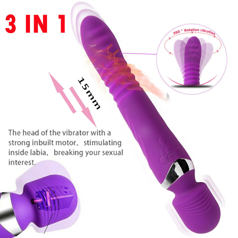 Double Head Vibrating Heating Telescopic Plug