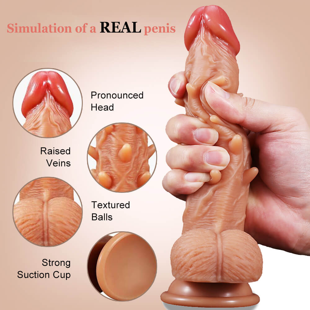 Simulated Barbed Dildo Manual Liquid Silicone