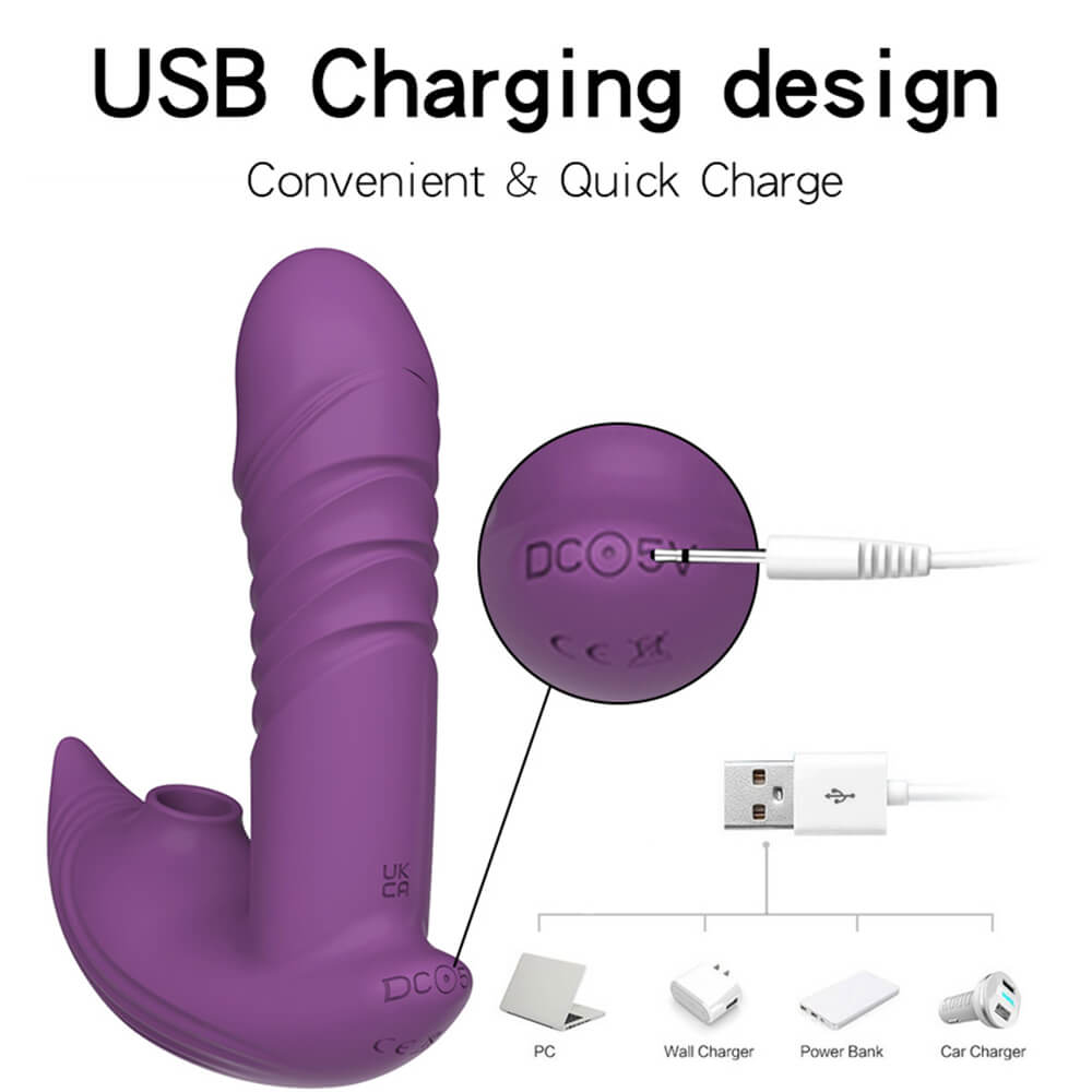 Telescopic Sucking Wearable Massager Purple